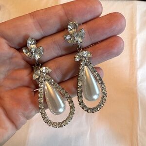 CZ Earrings with Pearl